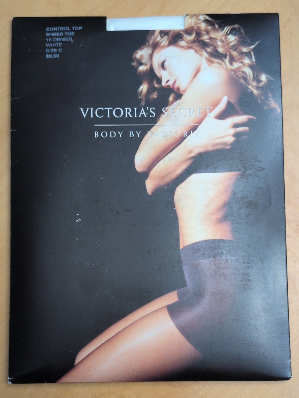 Victoria's Secret Black Sheer Control Top Hosiery Packaging